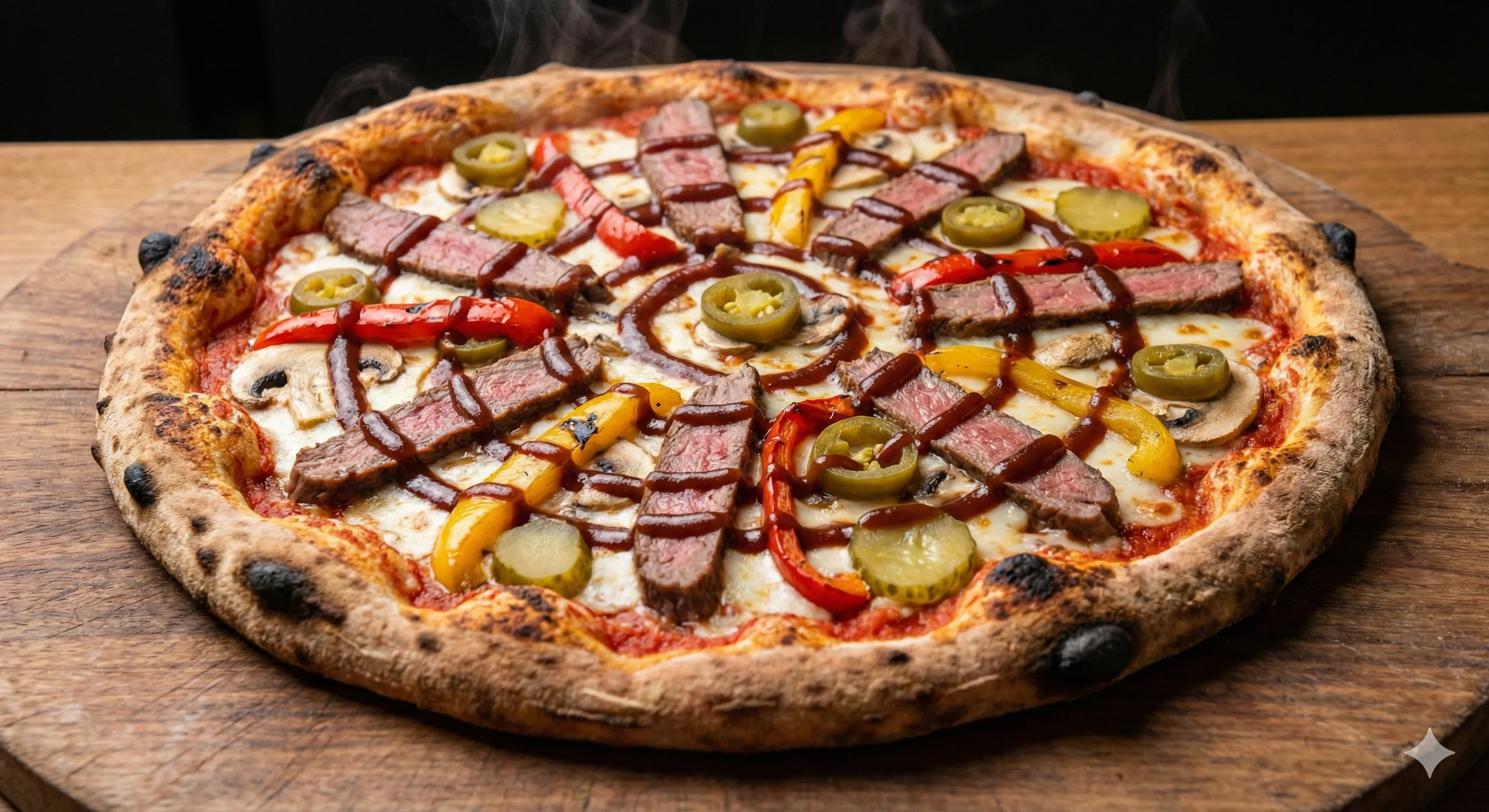 BARBEKÜ BİFTEKLİ PİZZA