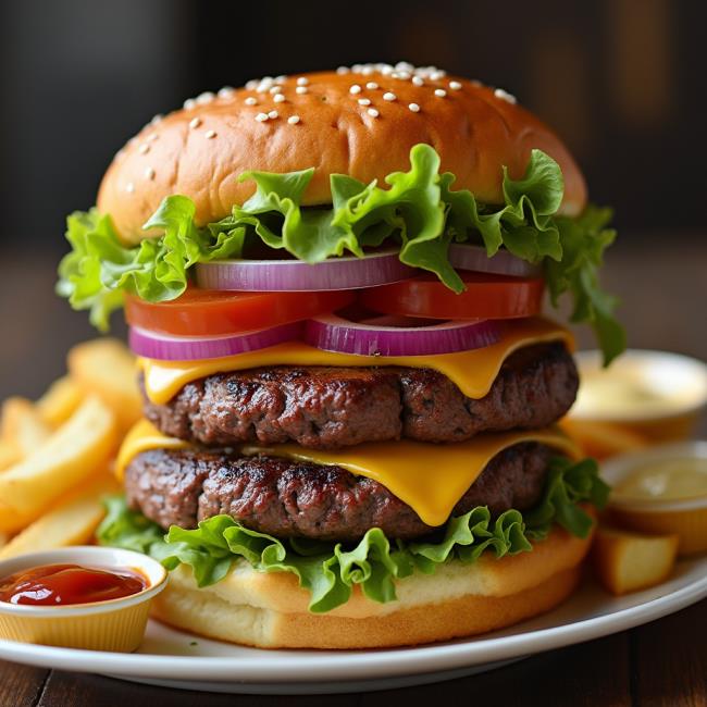 EV YAPIMI ÇİFT KÖFTE  HAMBURGER