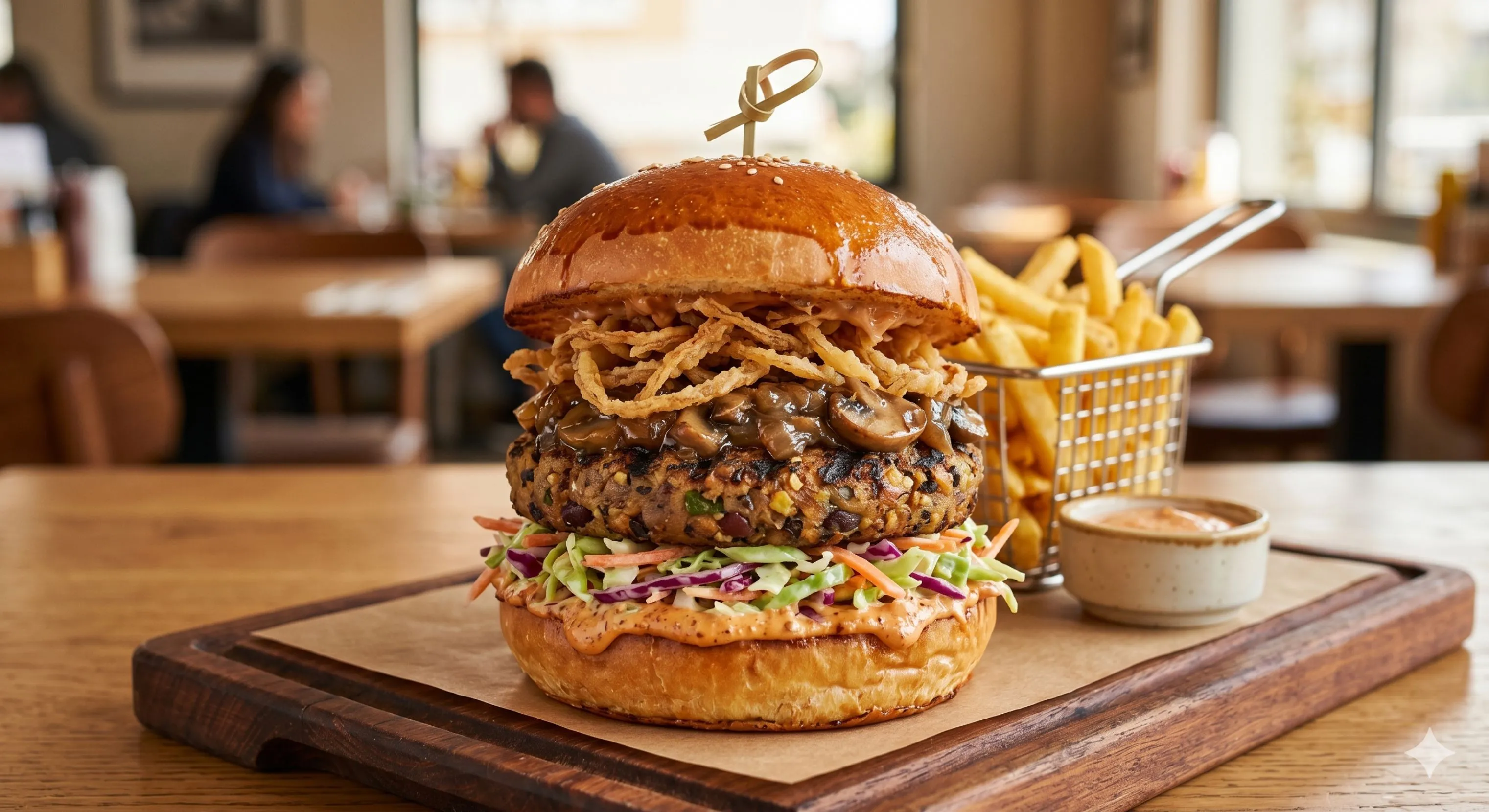 VEGGIE MUSHROOM CREAM BURGER