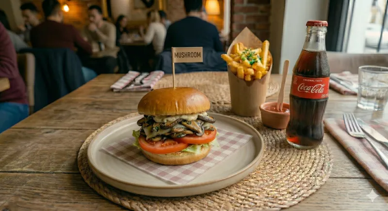 MUSHROOM BURGER MENÜ