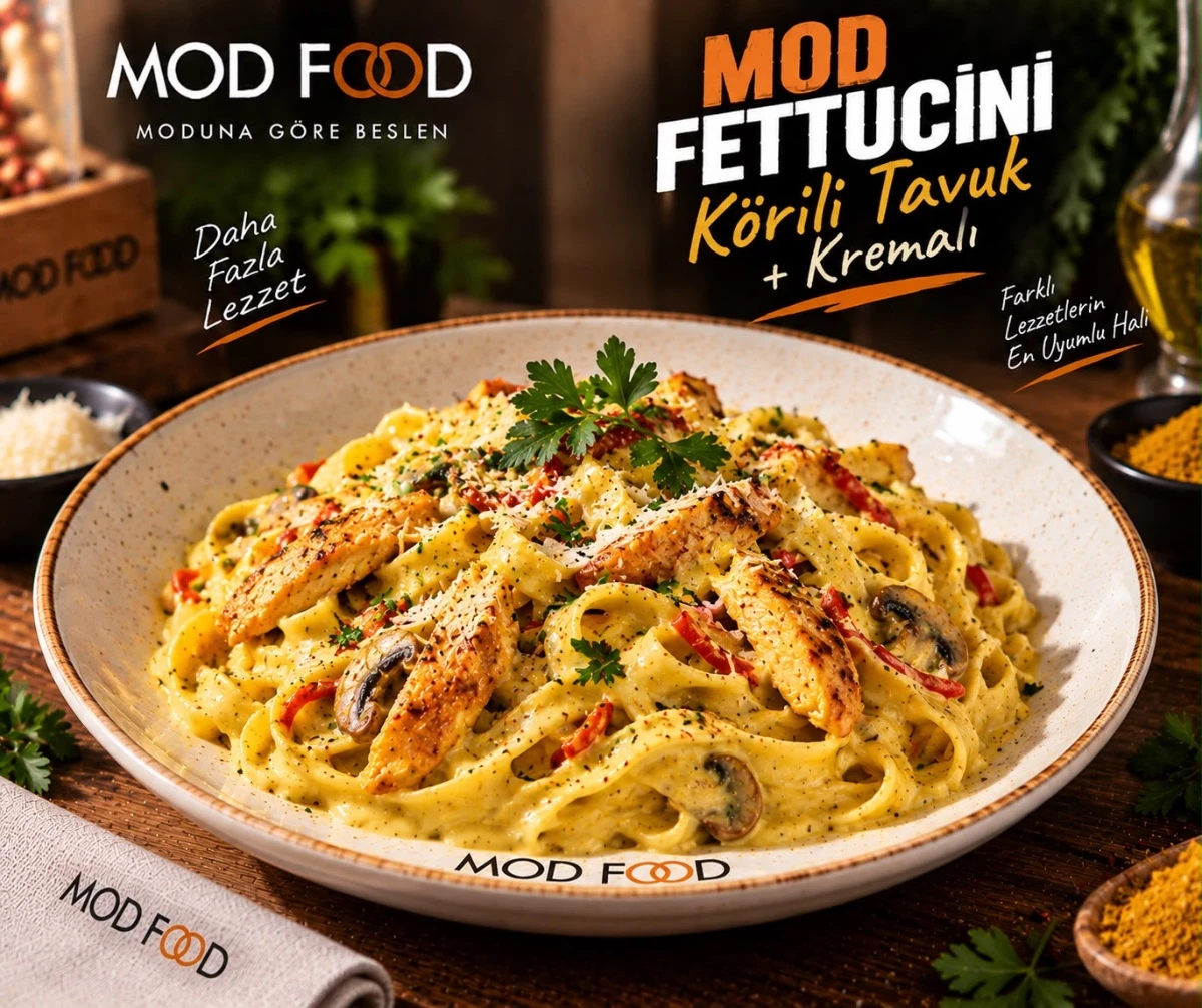 MOD FETTUCİNİ KÖRİLİ TAVUKLU+KREMALI
